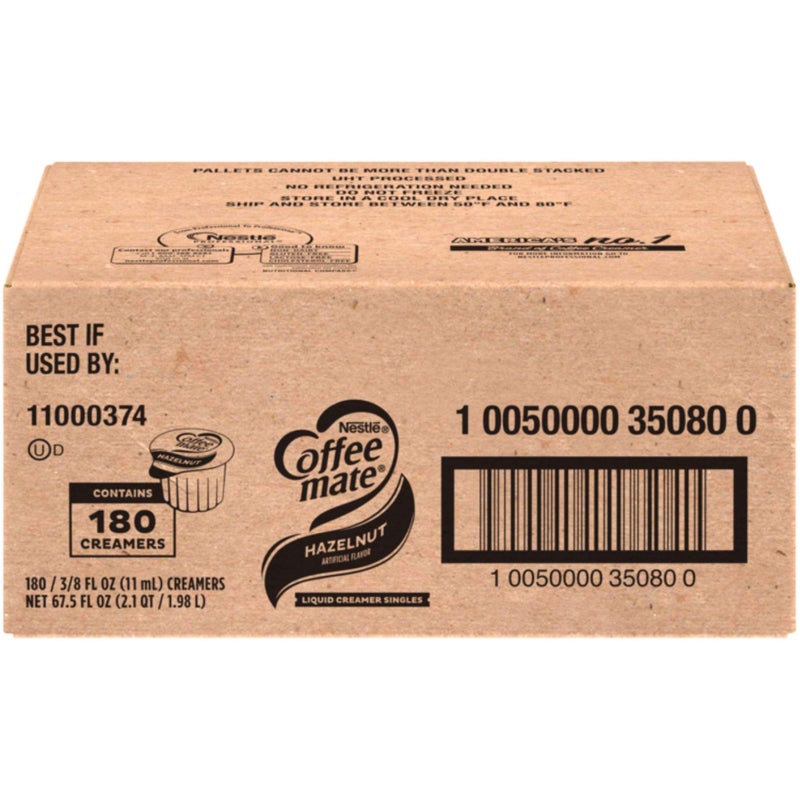 Coffee Mate Nestle Coffee mate Coffee Creamer, Hazelnut, Liquid Creamer Singles, Box of 180 Singles - Image 3